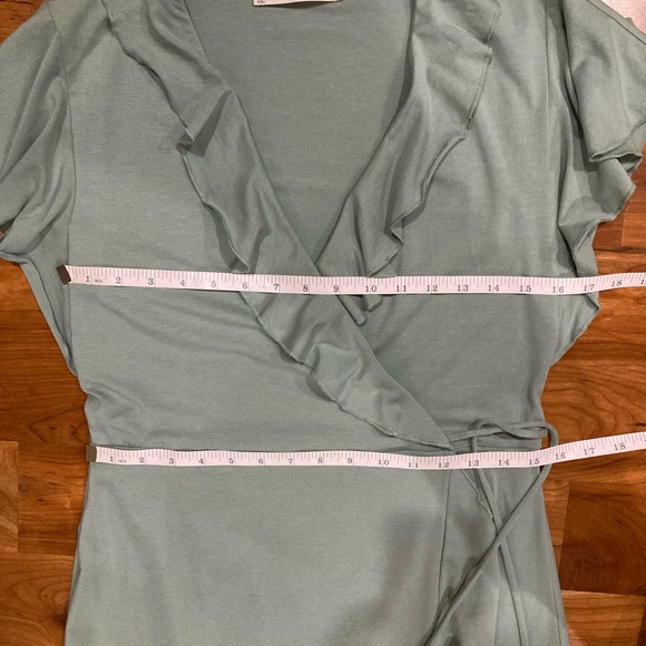 Peruvian Connection Conservatory Dress. SZ M Faux-Wrap Pima Cotton/Modal/Spandex - Picture 13 of 14